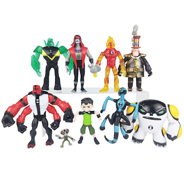 Ben 10 -hahmoihin perustuvat figuurit - 9 lelun setti, Ben Tennyson, Four Arms, Grey Matter, Kineceleran, Diamondhead, Hex, Steam Smythe, Cannonbolt, Heatblast