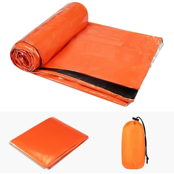 4x Vanntett termisk nødsovepose for utendørs bruk, camping, overlevelse, Bivvy Sack-WELLNGS