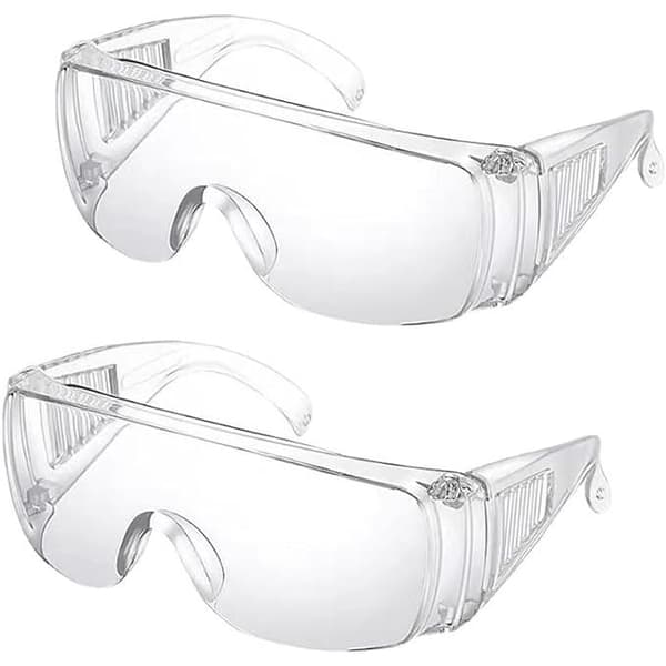 2 Pieces Protective Goggles with Scratch-Resistant Lenses UV Protection Goggles for Adults Over Glasses
