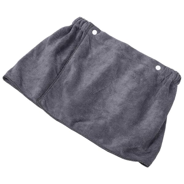 Justerbart dusjhåndkle for menn, korte bukser, polyester, bærbar design for bad, spa, grå, 1 sett