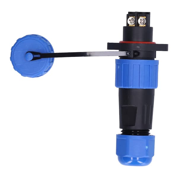Waterproof Connector 2 Pin IP68 Aviation Power Socket 250V 20A Flanged for Cable Wire LP16