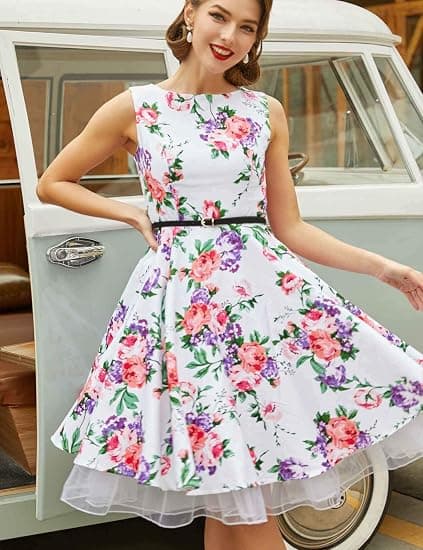 50-tals underkjol Rockabilly klänning Tyll Tutu för kvinnor Vit Vit L White L