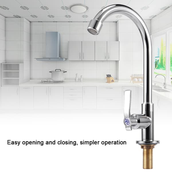G1/2 inch External Thread Zinc Alloy Kitchen Faucet for Home Restaurant Silver