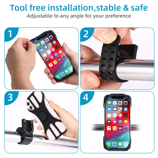 Cykeltelefonholder, Motorcykeltelefonholder 360° Rotation, Univer