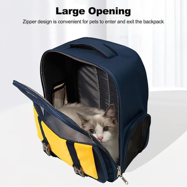 Cat Backpack, Dog Backpack with Ventilated Design, Breathable Mesh, Airline Approved Pet Backpack for Travel (Dark Grey)