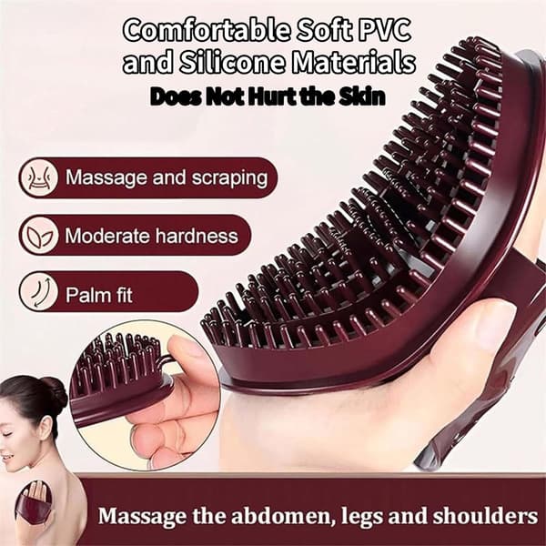 Massagebørste - Meridian Trykbørste, Tørbørstning, SPA-massager - til afslapning af hovedbund og krop (2 stk) - Brun