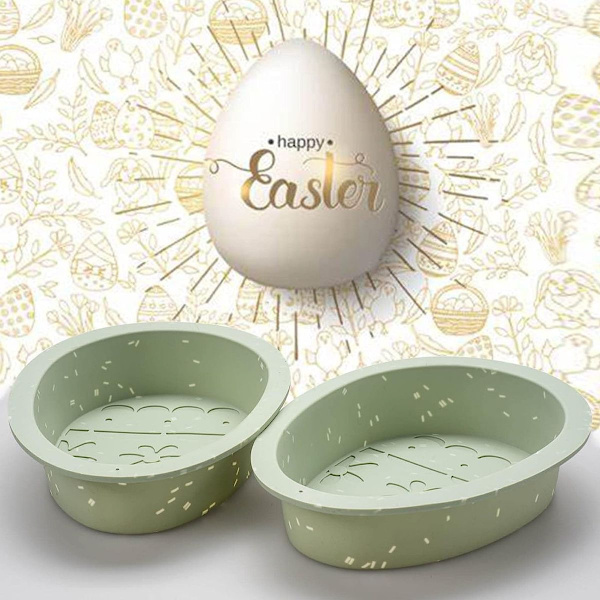 Eggformer, silikonpåskeegg, 2-pakning, store, brytbare