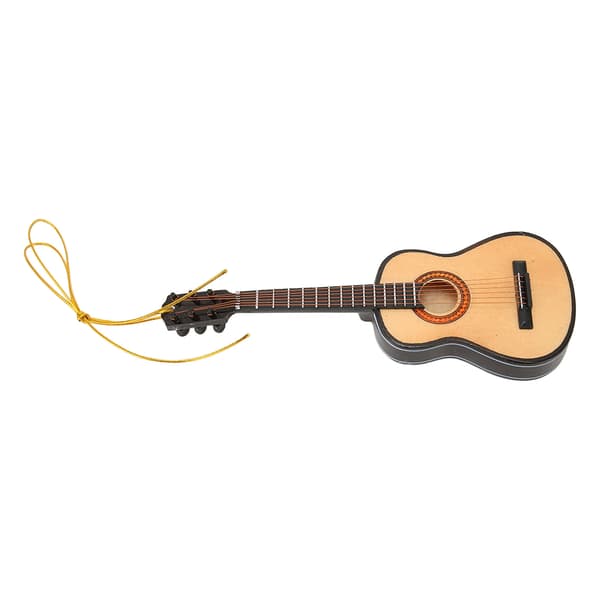 Gitarrmodell Naturtrogen Dekorativ Tre Miniatyr Gitarprydnad for Juletre Stue Studierom
