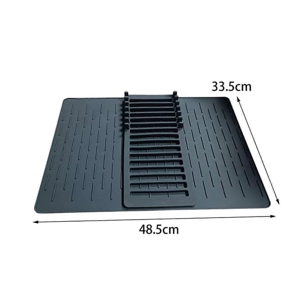 Dish Drying Rack Non-Slip Silicone Dish Mat for Countertop Kitchen Utensils