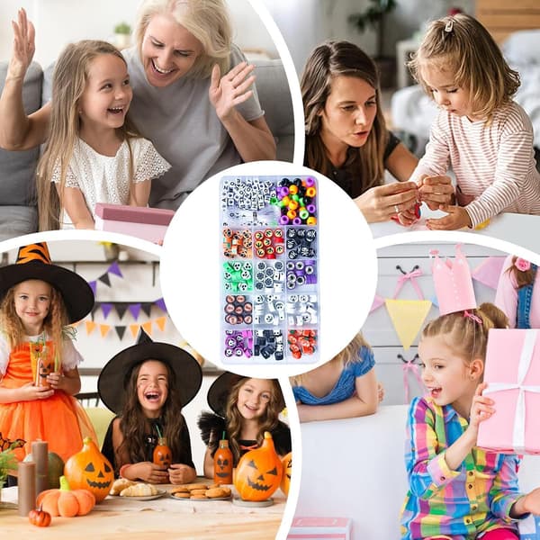 Pärlor för armband, Halloween, dödskalle, läskiga festfavoriter -