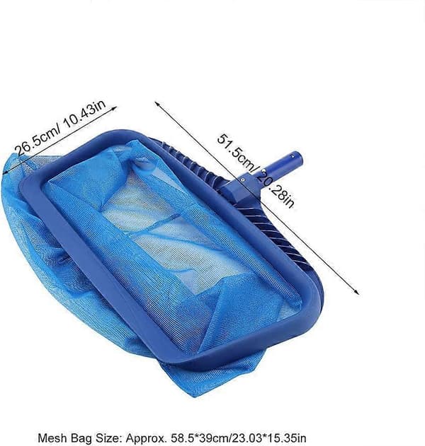 Pool net with aluminum frame, lightweight and portable with deep nylon net, easily attaches to any telescopic pole, ideal for removal (FMY)