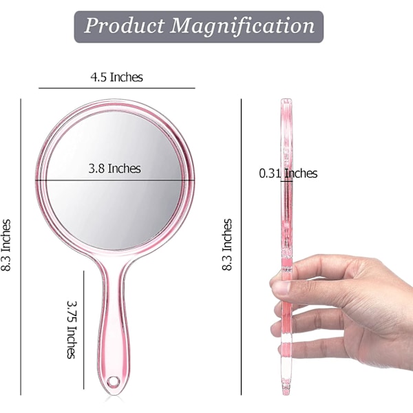 Käsispeili Kaksisivuinen Kädessä Pidettava Peili 1X/ 2X Suurennus