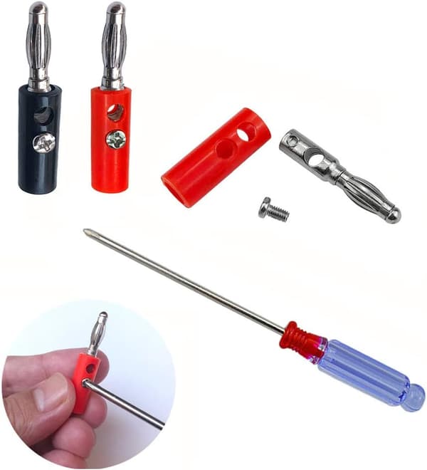 40-delers premium 4mm bananpluggsett for høyttalere, lyd-/videomottaker