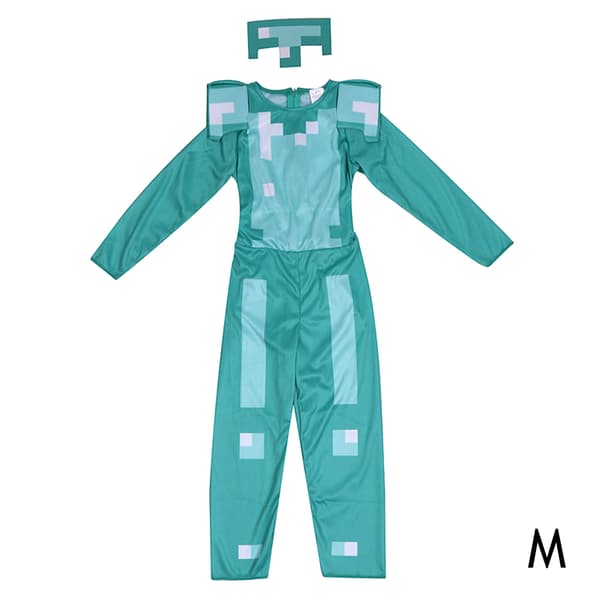 Minecraft-drakt for barn Klassisk diamantrustningskostyme for gutter jenter Temafest Rollespill utkledningsdrakt M M