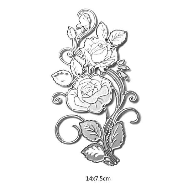 Roseblomst Metallskjærestanse Mal DIY Scrapbooking Album Stempel Papirkort E Sølv Sølv Silver