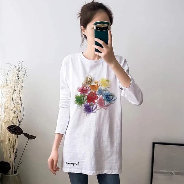 Varmt strygemærke Lotus DIY broderimærke Rose strygemærke