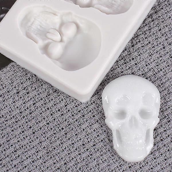 Halloween Dødningehoved Silikoneform DIY Lys Duftende Bageform Bakke Gaver -NMAOV