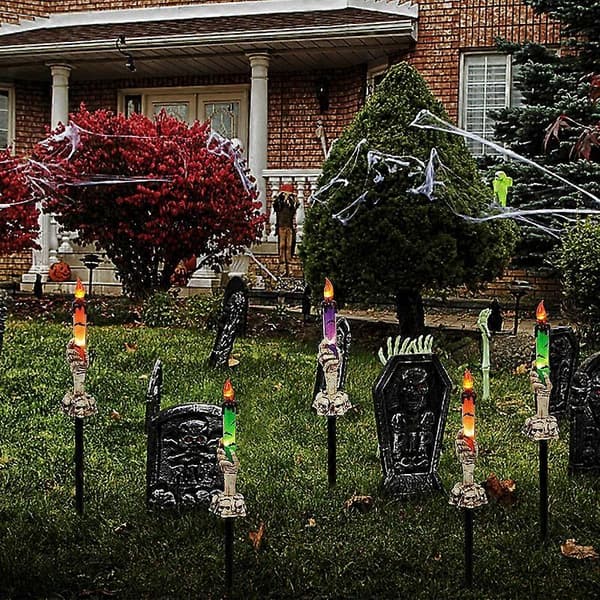 Halloween Dekorationer, 5-pak Halloween Havepælelamper