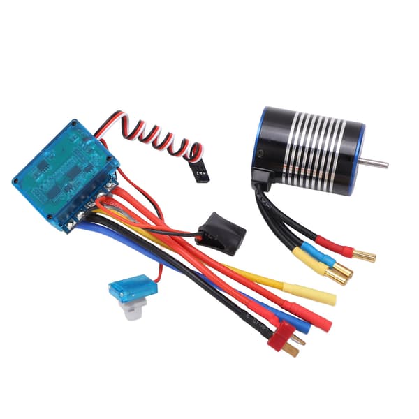 Hobbyfans 3650 Motorsæt 4300KV med 60A Programmerbar Børsteløs ESC Combo Sæt til 1/10 RC Bil