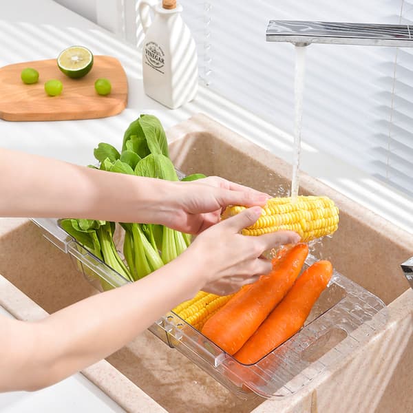 Sink Strainer with Retractable Design Transparent Quick Drainage Durable PET Sink Strainer Transparent Strainer with Retractable Design