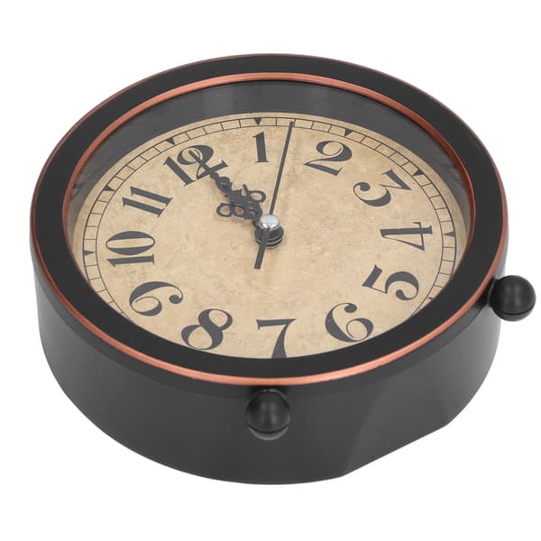 Table Clock Retro Style Easy Identification Silent Ticking Non-Radiating High Accuracy Battery Alarm Clock for Home Office