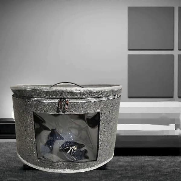 Hat Box Organizer Round Travel Hat Boxes Foldable Hat Storage Bag With Dustproof Lid Large Hat Storage A