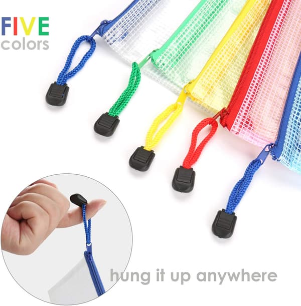 A4 Document Pocket with Zipper 12 pcs Zippered Pocket Folder Package Wallet Document Pocket File Folder Bag Plastic File Folder Office Supplies Travel PVC