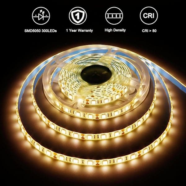 5m 120 LED-lysbånd med fleksibelt hus 3000K (varm hvid) Lav