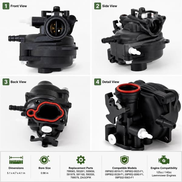 799583 gressklipper forgasser-kompatibel med gressklipper motor -