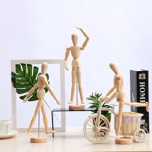 Kunstnerdukke, ornamentmodel med stativ, bevægelig leddokke, kunst