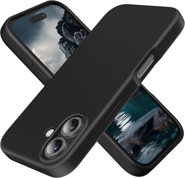 Silicone Case Compatible with iPhone 16 Case Soft Ultra-Thin Protective Shockproof Liquid Silicone Phone Case, 6.1\" Midnight Black