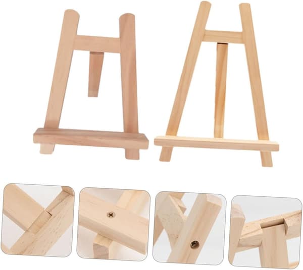 Holzstaffelei tre ben 2 stk for barn for maling og presentasjon -