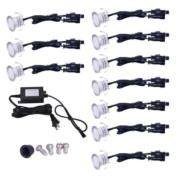 10 Stykker LED Dekklys Hagevei Lampe Vanntett [DB] Hvit White