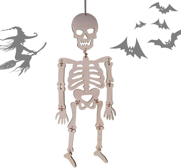 Halloween-skeletfigur, ornament, realistisk, skræmmende -