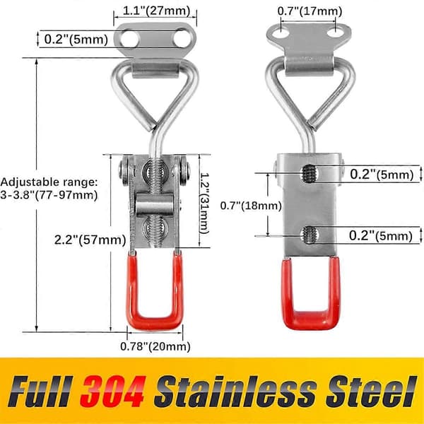 4-pack spärrspänne 4001 justerbara 304 rostfria spärrhakar för rökarlock Jig As Shown As Shown