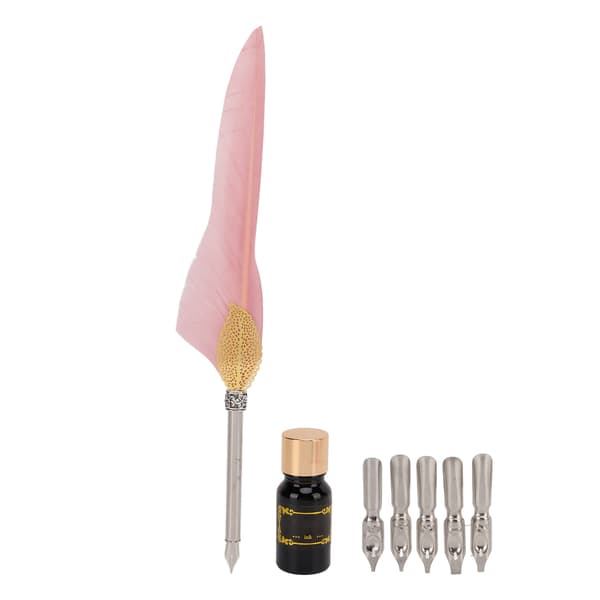 Feather Pen Set Durable Creativity Easy Writing Stationery Gift Box for Lovers Teachers Classmate Gift Dirty Powder