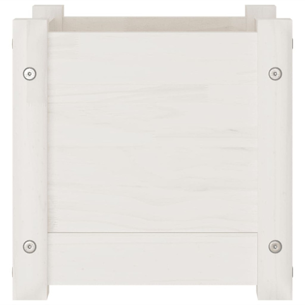 Plant box white 31x31x31 cm solid pine