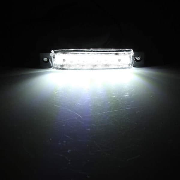 12V 6 LED posisjonslys for tilhenger, baklys, sidemarkeringslys, blinklys, instrumentbelysning (hvit)