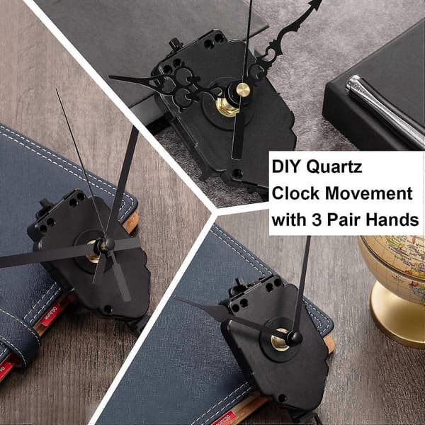 DIY Pendelklocka Urverk Mekanism Med 3 Par Olika Visare Quartz Reparation Axel Väggklocka K