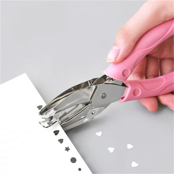 Small Single Hole Punch Comfortable Handle Compact Lightweight Handheld Hole Punch for Home Office DIY 5mm Star Hole
