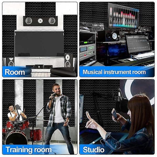12-pack Soundproofing Foam Panels, 5cm x 30cm x 30cm Shaped Acoustic Panels for Wall, Studio, Home