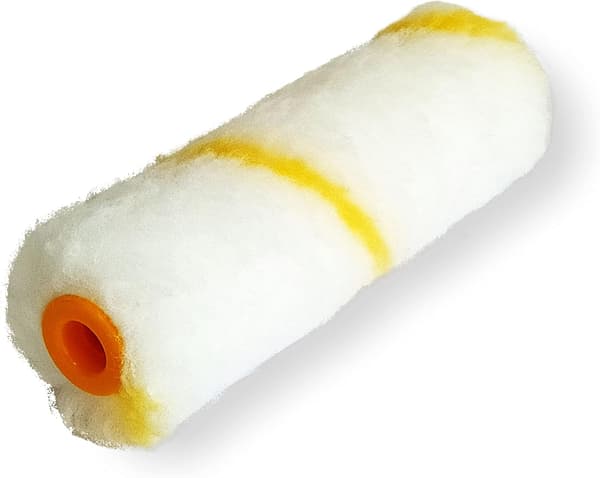 10-pak Mini Rulleærmer Stribede Kaninfødder Gul | Polyamid 10 cm | Maling til Paneler, Radiatorer, Glatte eller Halvglatte Overflader