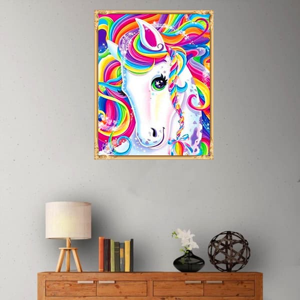 Diamantmaleri til børn, Unicorn Diamond Embroidery Komplet sæt, Can