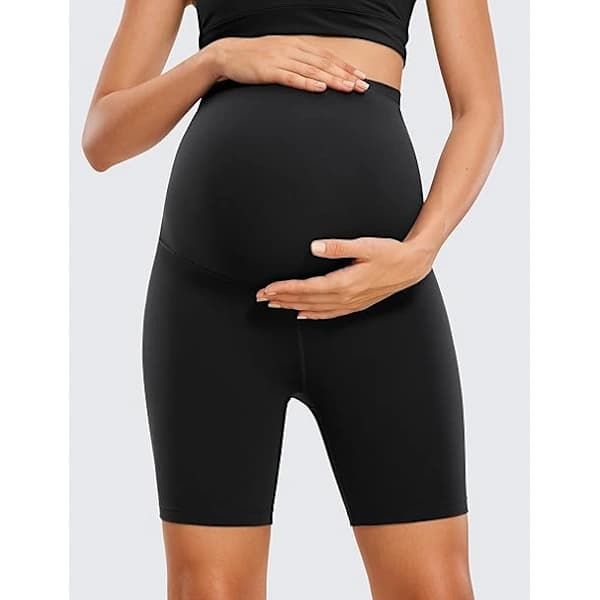 Yogashorts til gravide kvinder - Træningsshorts til maven - Issilke, behagelige og meget elastiske L