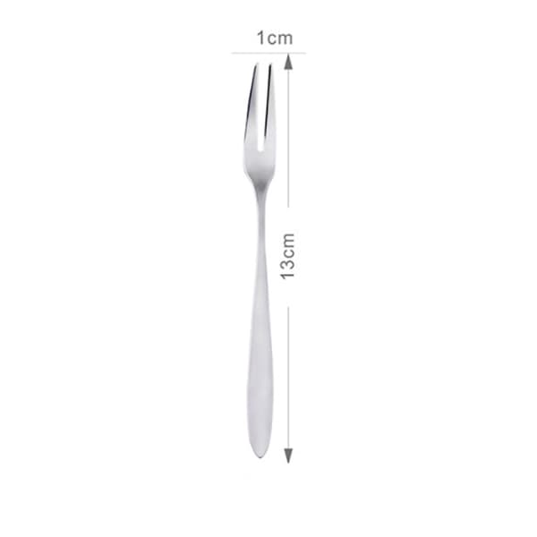 (10-pakning) 13 cm Mini Fruktsalatgaffel i rustfritt stål Snacksgaffel