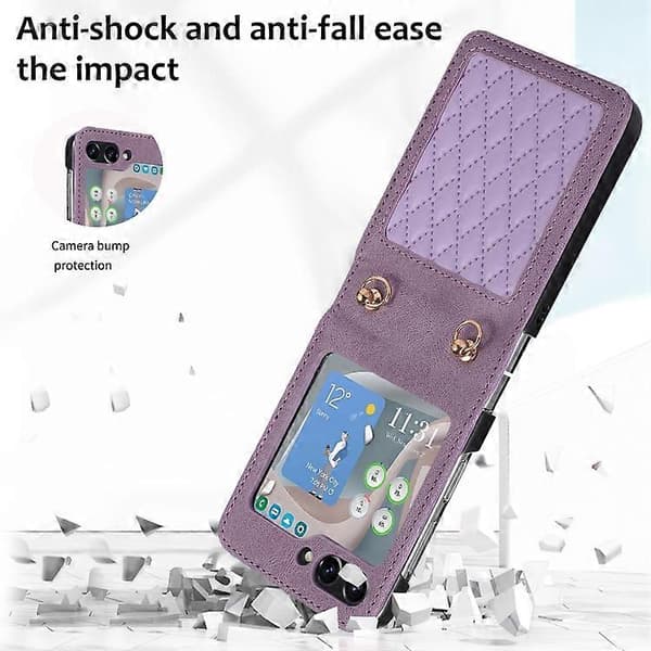 Diamantgaller vikbart läderfodral för Samsung Galaxy Z Flip5