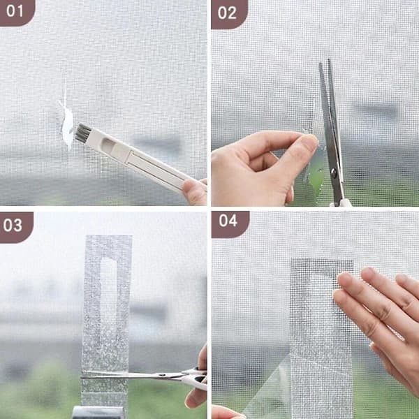 5 x 200 cm Fly Screen Repair Tape, Self-Adhesive Mosquito Net Tape (Black)