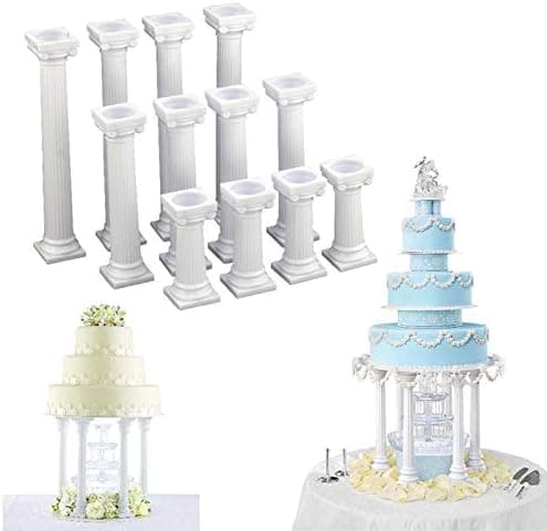 12 stk 3 størrelser romerske søylekakestativ, fondantkaker