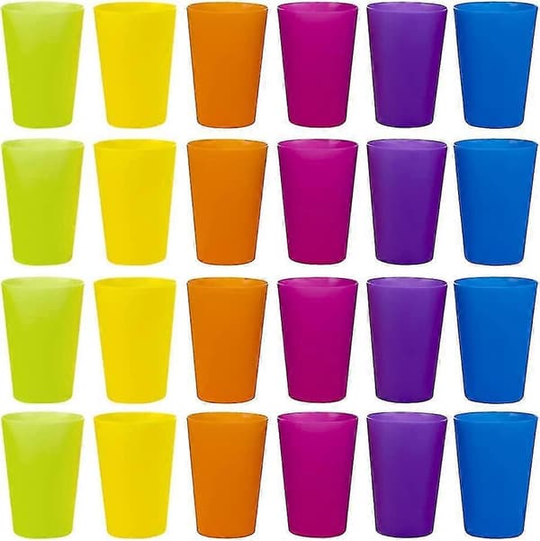 24 stk. Genanvendelige Plastikkrus, 6 Lyse Farver Plastikkrus Til Børn, Camping
