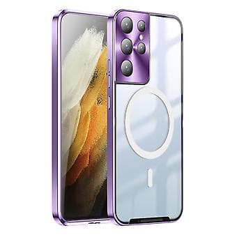 Frosted Metal Phone Case for Samsung Galaxy S21 Ultra (Purple)